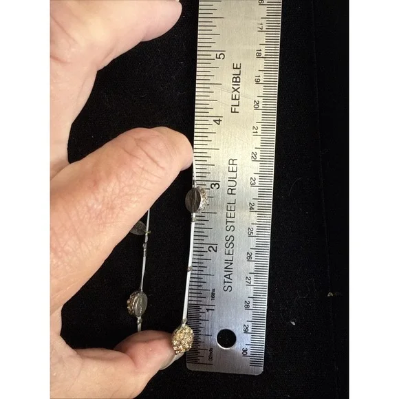 Seasonal Whispers 5 Black, 3 Silvertone Metal Bracelets Sets Crystal Accents5242 - Picture 6 of 6